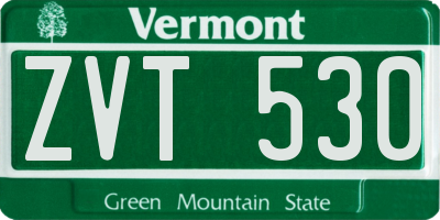 VT license plate ZVT530