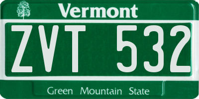 VT license plate ZVT532