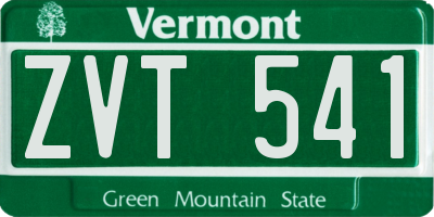 VT license plate ZVT541