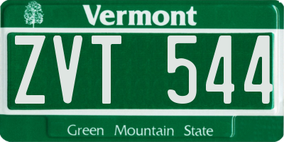 VT license plate ZVT544