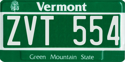 VT license plate ZVT554