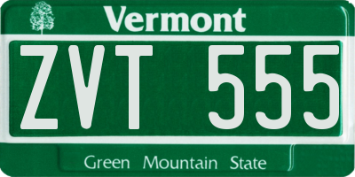 VT license plate ZVT555