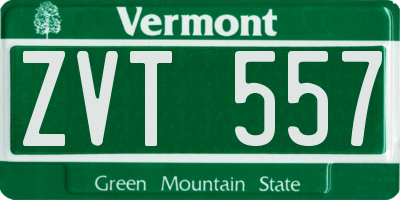 VT license plate ZVT557