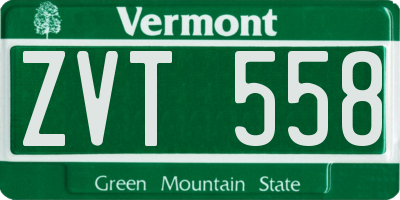 VT license plate ZVT558