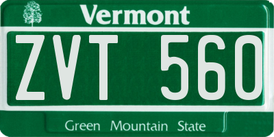 VT license plate ZVT560