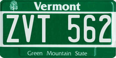 VT license plate ZVT562