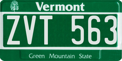 VT license plate ZVT563