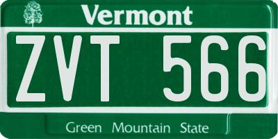VT license plate ZVT566