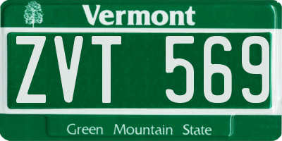 VT license plate ZVT569