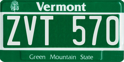 VT license plate ZVT570