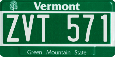 VT license plate ZVT571
