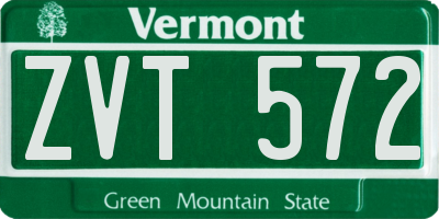 VT license plate ZVT572