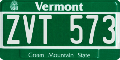 VT license plate ZVT573