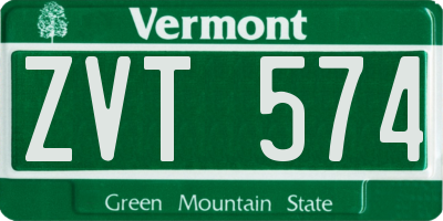 VT license plate ZVT574