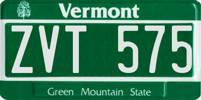 VT license plate ZVT575
