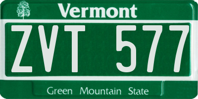 VT license plate ZVT577