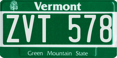 VT license plate ZVT578