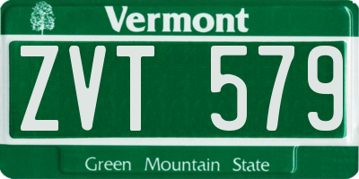 VT license plate ZVT579