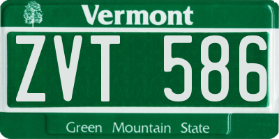 VT license plate ZVT586