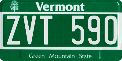 VT license plate ZVT590