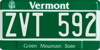 VT license plate ZVT592
