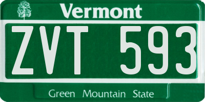 VT license plate ZVT593