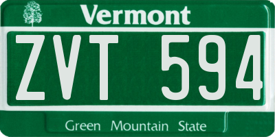 VT license plate ZVT594