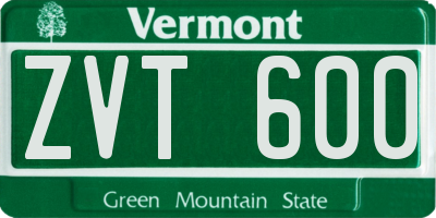 VT license plate ZVT600