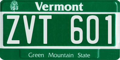 VT license plate ZVT601