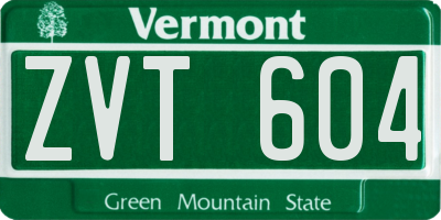 VT license plate ZVT604