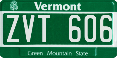 VT license plate ZVT606