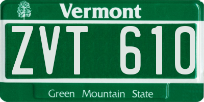 VT license plate ZVT610