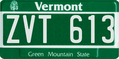 VT license plate ZVT613