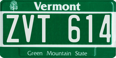 VT license plate ZVT614