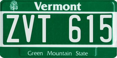 VT license plate ZVT615