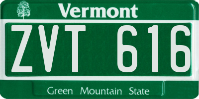 VT license plate ZVT616