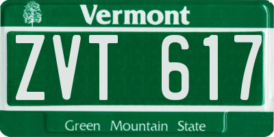 VT license plate ZVT617