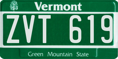 VT license plate ZVT619