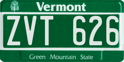VT license plate ZVT626