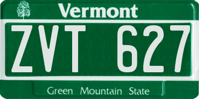 VT license plate ZVT627