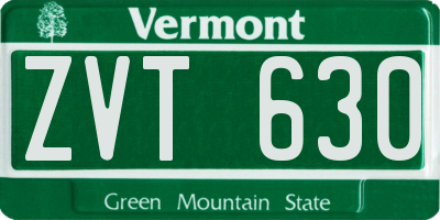 VT license plate ZVT630
