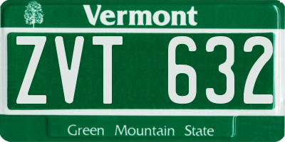VT license plate ZVT632