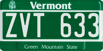 VT license plate ZVT633