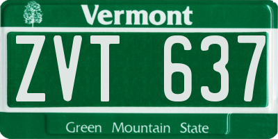 VT license plate ZVT637