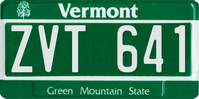 VT license plate ZVT641