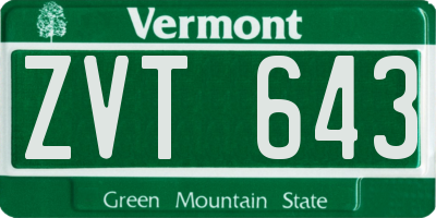 VT license plate ZVT643