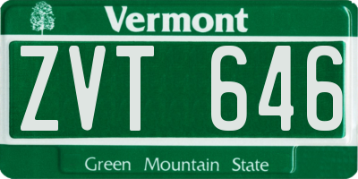 VT license plate ZVT646