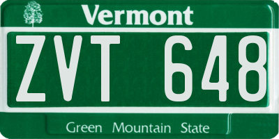 VT license plate ZVT648