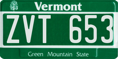 VT license plate ZVT653