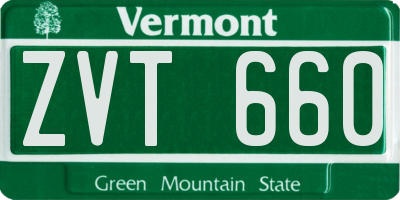 VT license plate ZVT660